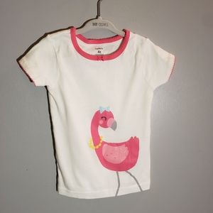 Carter's - Girls T-Shirt - 4t - White & Pink w/ Flamingo
